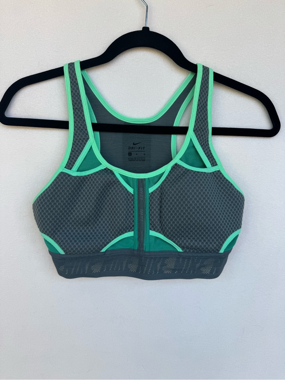 Nike Swoosh UltraBreathe Dri-FIT Sports Bra Gray Green Women’s Medium